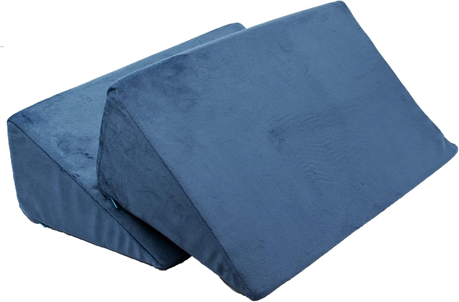 LZSHOME｜介護用クッション 体位変換クッション 三角 マット 介護用品 側臥位 高反発 体位サポート 体圧分散 ベルベット生地 洗える 2個セット 幅50cm (ネイビー