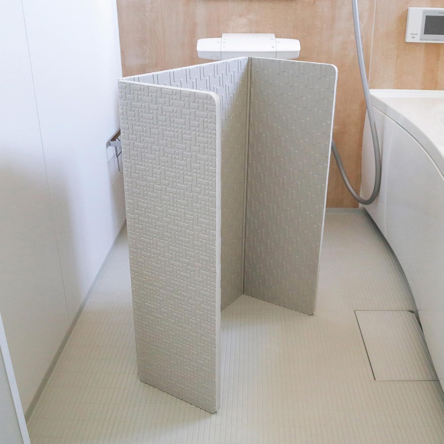 東和産業｜Kufu お風呂マット 折りたたみ 浴室 床マット 滑り止め すのこ 防カビ ラバーマット 約60×85cm グレー 30066